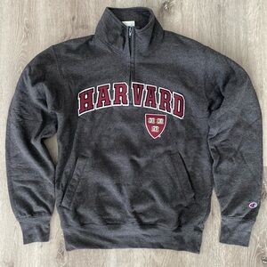 Champion Harvard Gray Quarter-Zip Sweatshirt